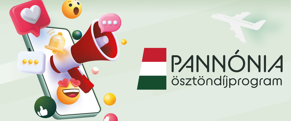 Ajánló grafika a Légy Te is a Pannónia Ösztöndíj Tudósítója! című tartalomhoz.